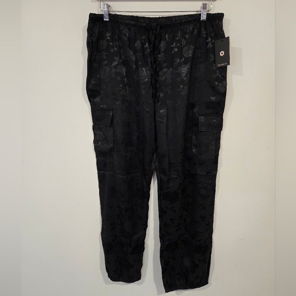 Black Floral Cargo Pants